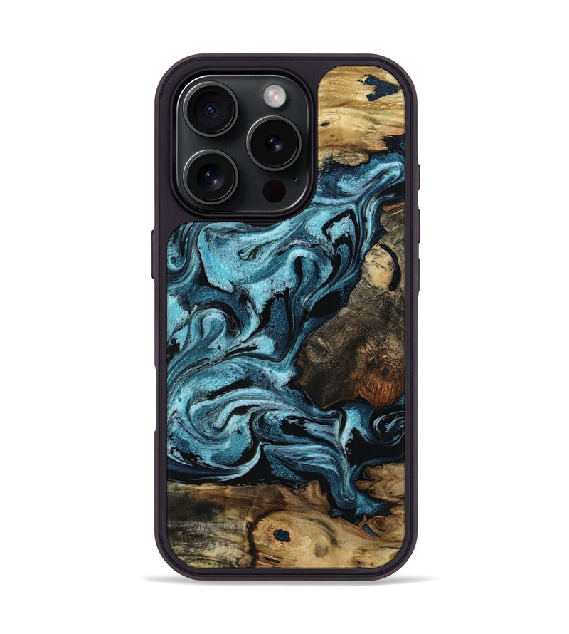 iPhone 16 Pro Wood Phone Case - Cade (Blue, 801226)