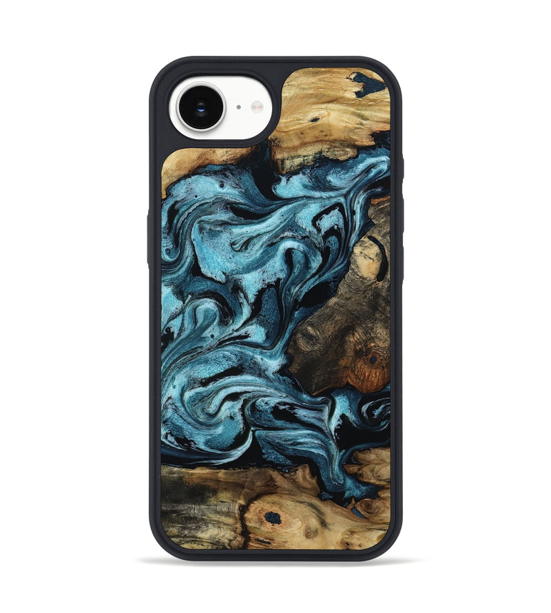iPhone 16e Wood Phone Case - Cade (Blue, 801226)