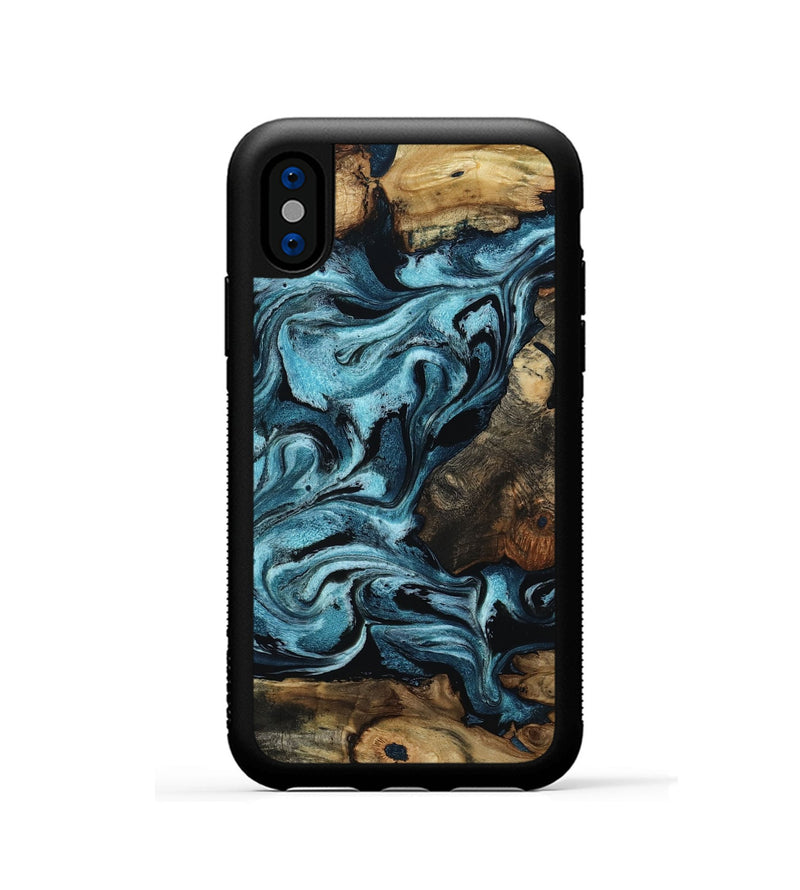 iPhone Xs Wood Phone Case - Cade (Blue, 801226)