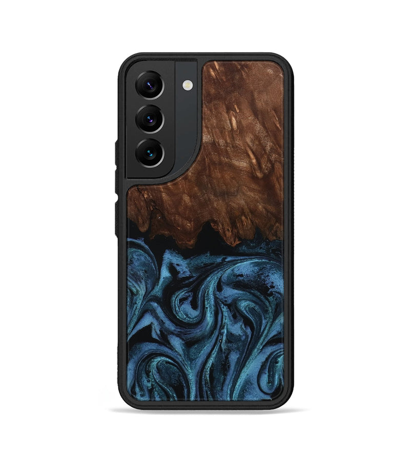 Galaxy S22 Wood Phone Case - Lian (Blue, 801227)