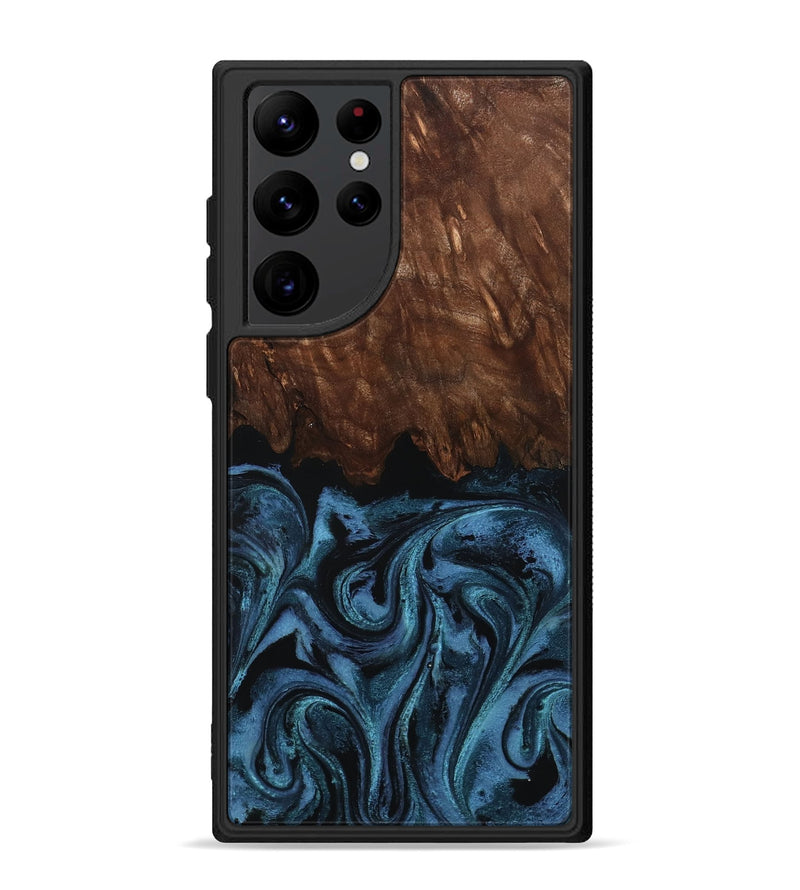 Galaxy S22 Ultra Wood Phone Case - Lian (Blue, 801227)