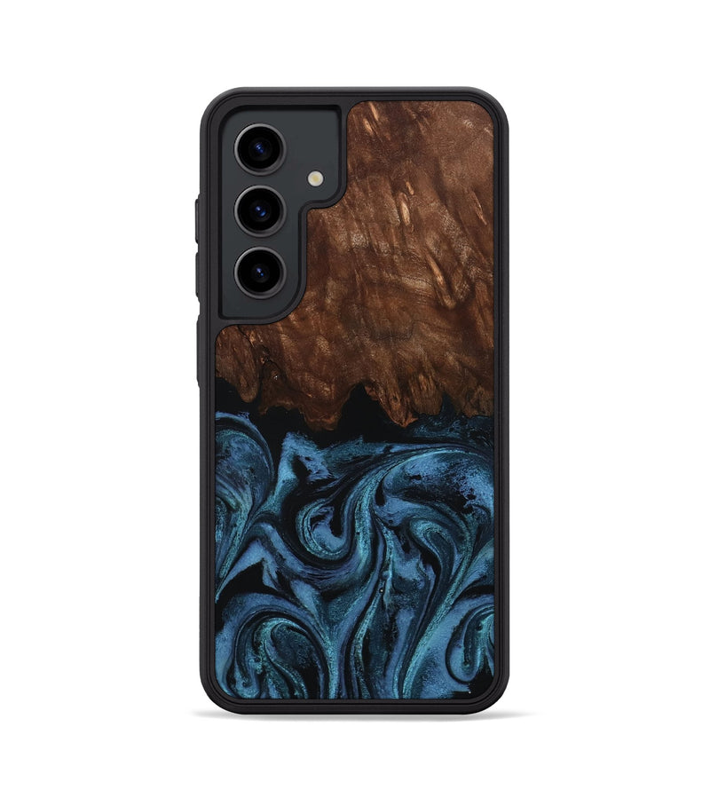 Galaxy S24 Wood Phone Case - Lian (Blue, 801227)