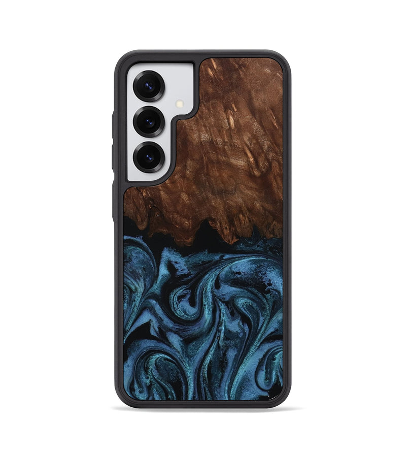 Galaxy S25 Wood Phone Case - Lian (Blue, 801227)