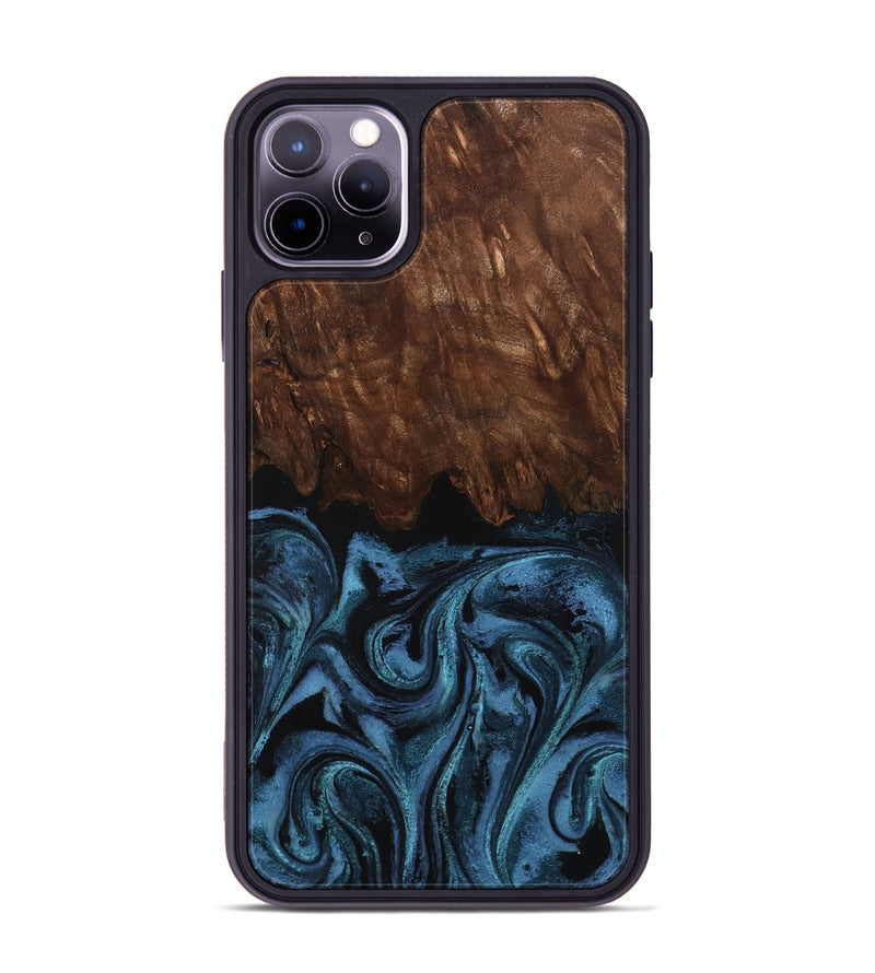 iPhone 11 Pro Max Wood Phone Case - Lian (Blue, 801227)