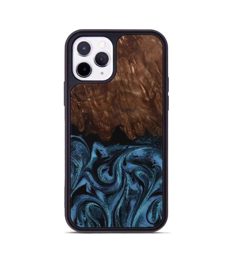 iPhone 11 Pro Wood Phone Case - Lian (Blue, 801227)