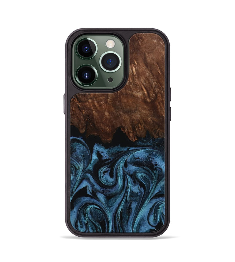 iPhone 13 Pro Wood Phone Case - Lian (Blue, 801227)