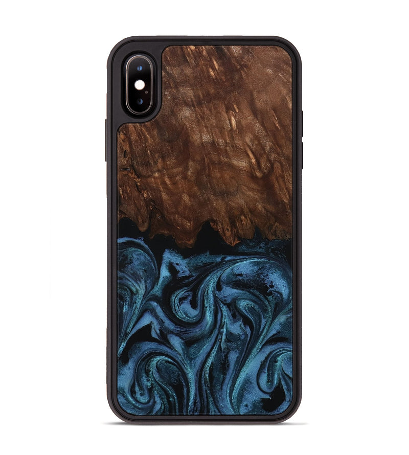 iPhone Xs Max Wood Phone Case - Lian (Blue, 801227)