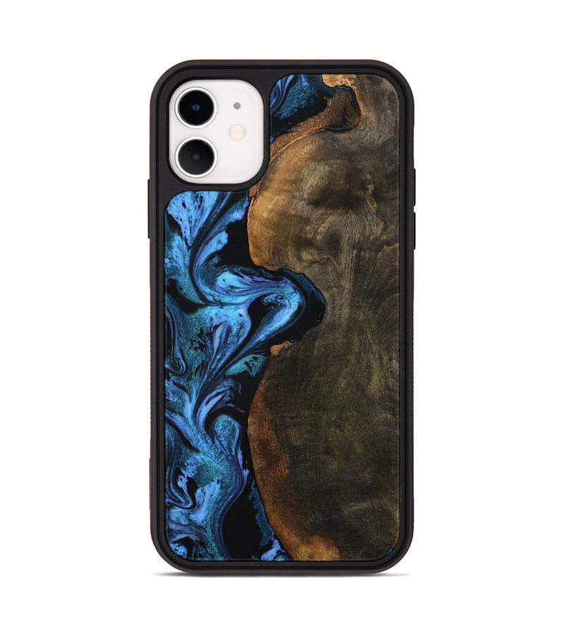 iPhone 11 Wood Phone Case - Tamia (Blue, 801228)