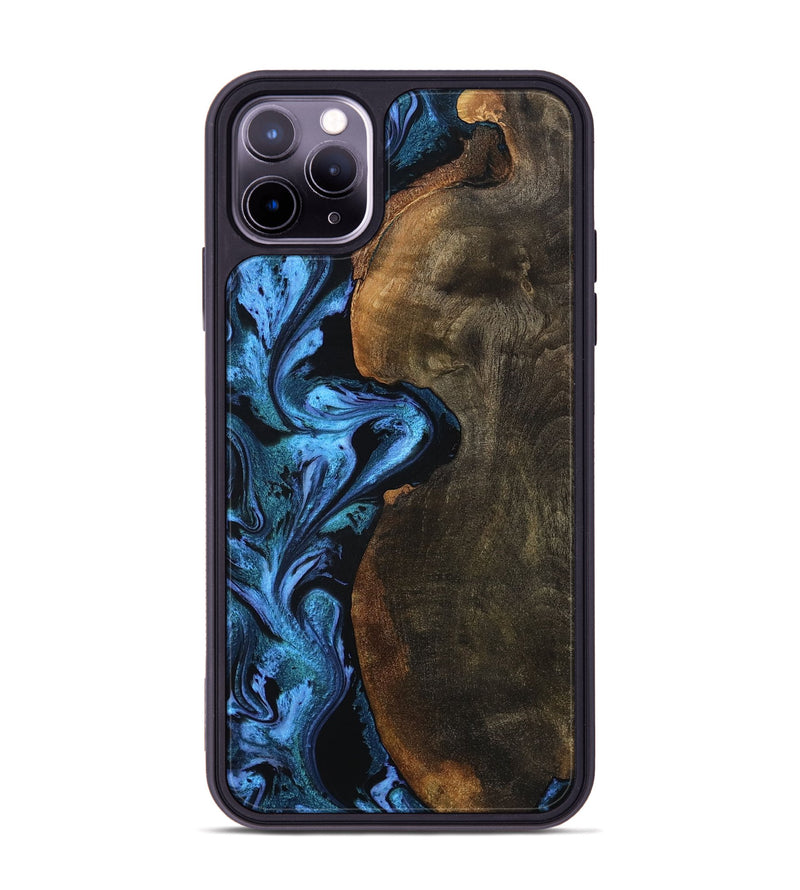 iPhone 11 Pro Max Wood Phone Case - Tamia (Blue, 801228)