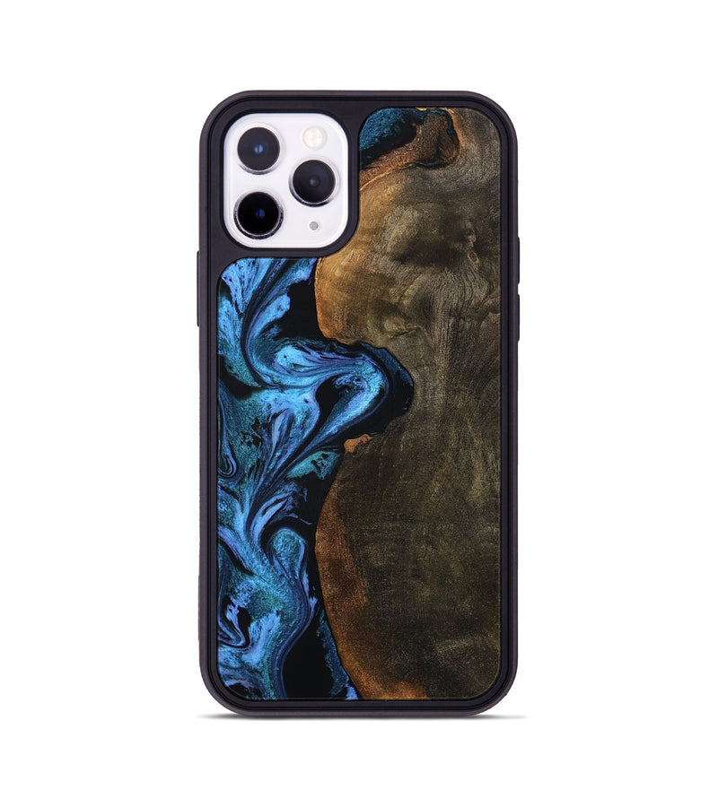 iPhone 11 Pro Wood Phone Case - Tamia (Blue, 801228)