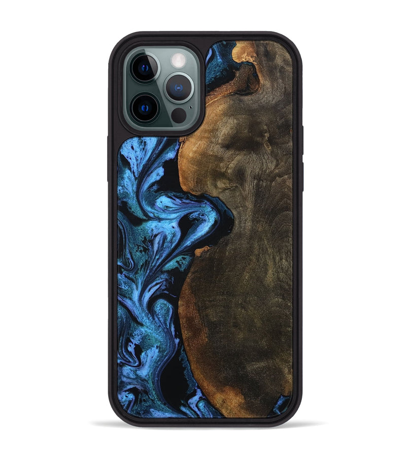 iPhone 12 Pro Max Wood Phone Case - Tamia (Blue, 801228)