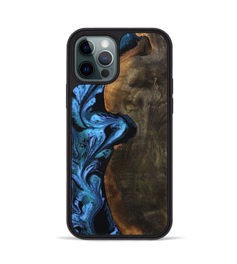 iPhone 12 Pro Wood Phone Case - Tamia (Blue, 801228)