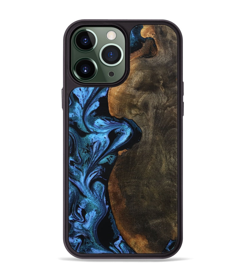 iPhone 13 Pro Max Wood Phone Case - Tamia (Blue, 801228)