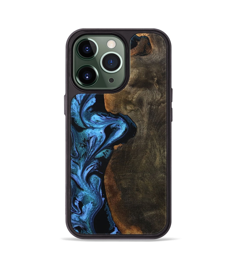 iPhone 13 Pro Wood Phone Case - Tamia (Blue, 801228)