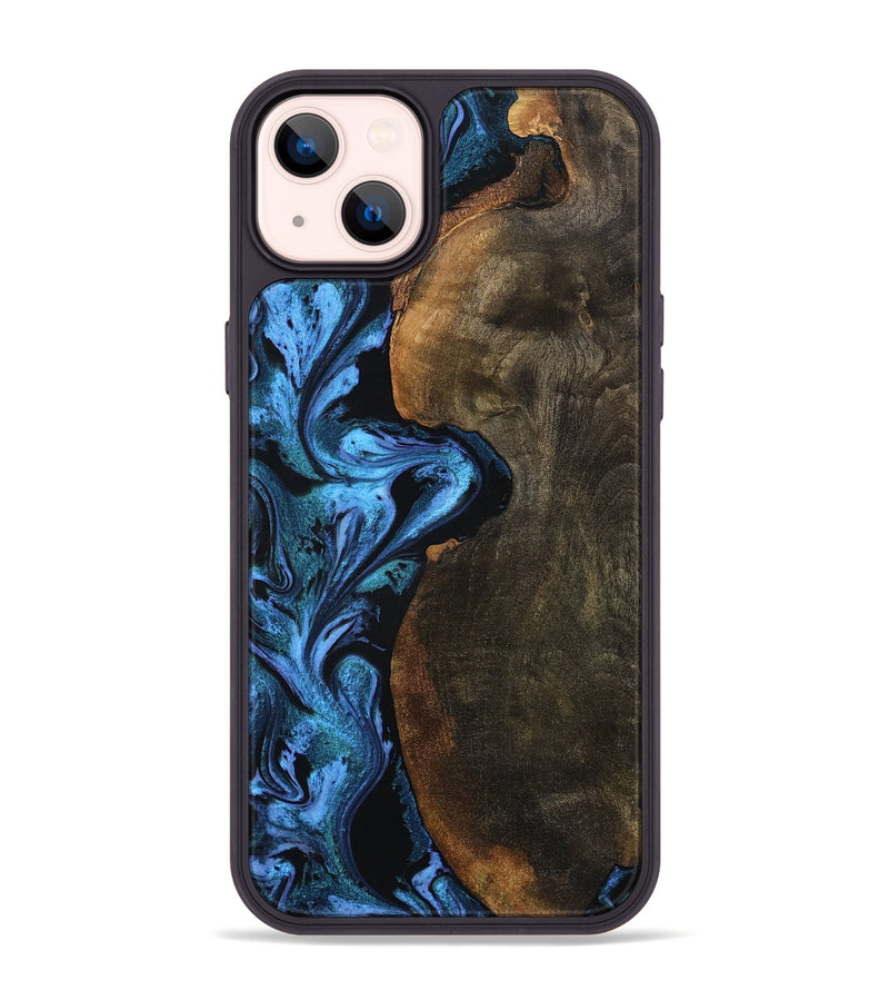 iPhone 14 Plus Wood Phone Case - Tamia (Blue, 801228)