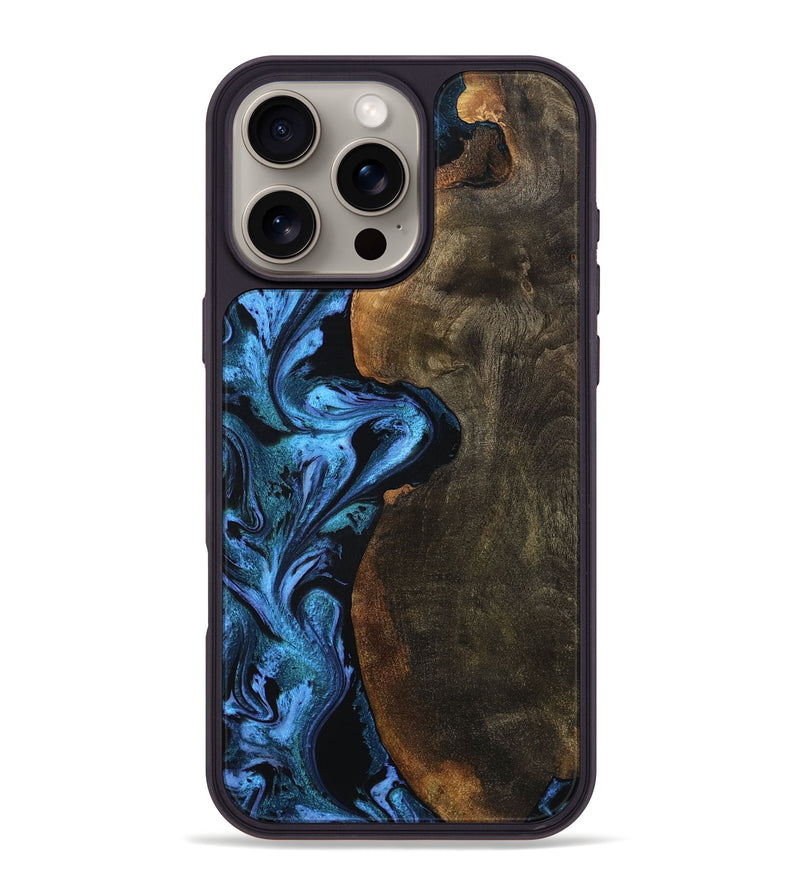 iPhone 16 Pro Max Wood Phone Case - Tamia (Blue, 801228)