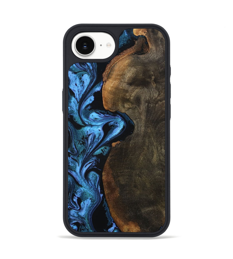 iPhone 16e Wood Phone Case - Tamia (Blue, 801228)