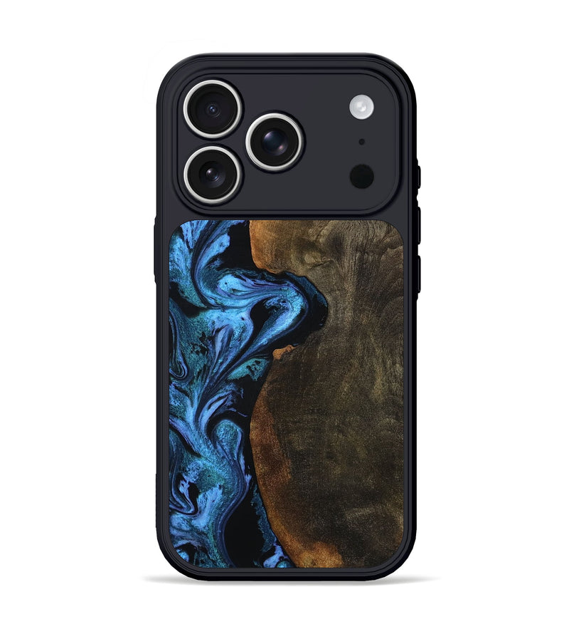 iPhone 17 Pro Wood Phone Case - Tamia (Blue, 801228)