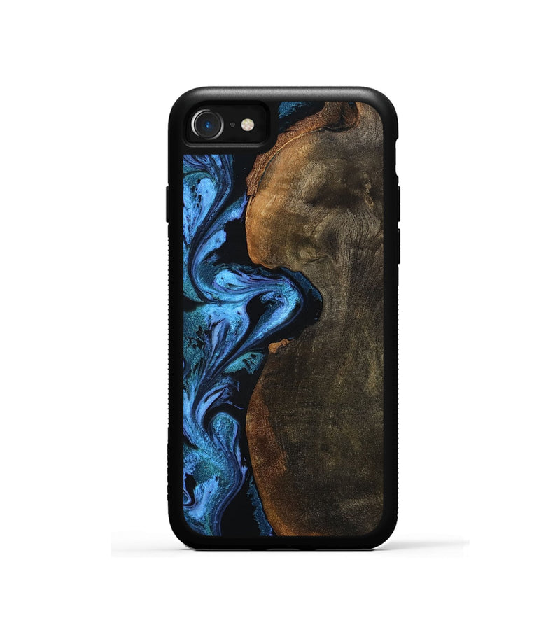 iPhone SE Wood Phone Case - Tamia (Blue, 801228)