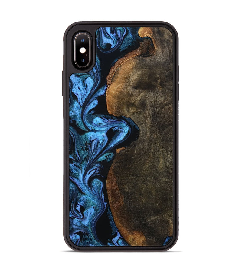 iPhone Xs Max Wood Phone Case - Tamia (Blue, 801228)