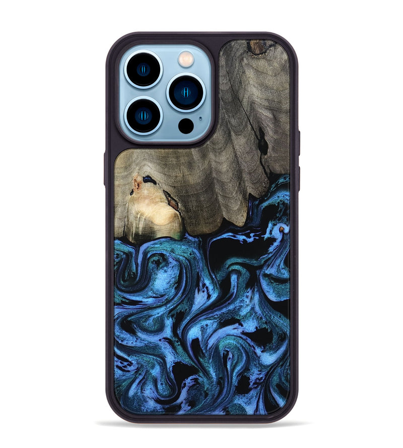 iPhone 14 Pro Max Wood Phone Case - Kailyn (Blue, 801230)