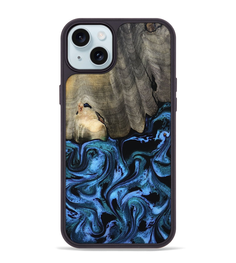 iPhone 15 Plus Wood Phone Case - Kailyn (Blue, 801230)