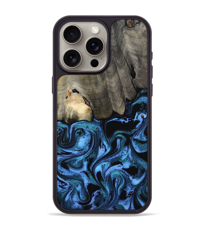iPhone 15 Pro Max Wood Phone Case - Kailyn (Blue, 801230)