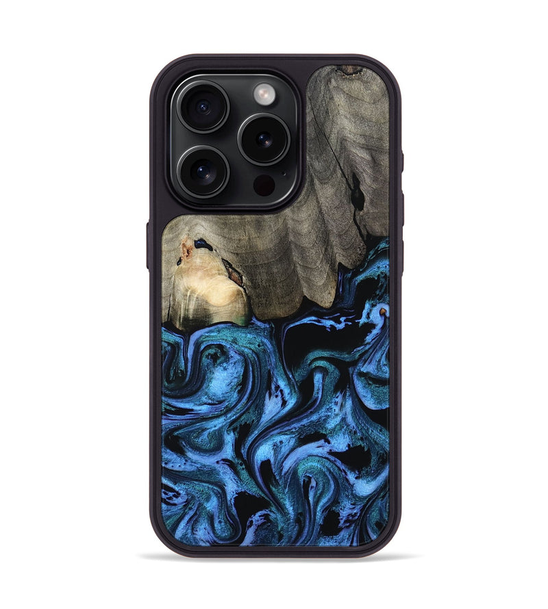 iPhone 15 Pro Wood Phone Case - Kailyn (Blue, 801230)