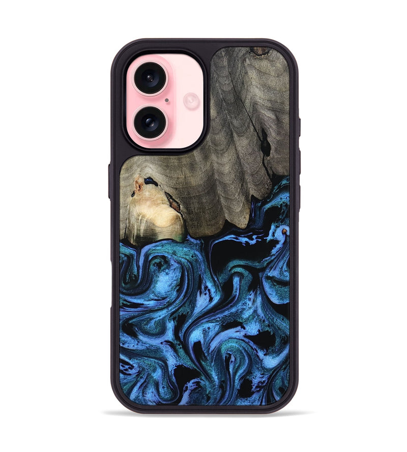 iPhone 16 Wood Phone Case - Kailyn (Blue, 801230)