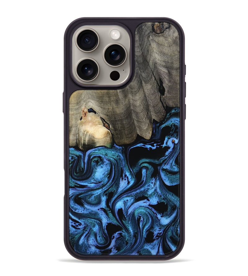 iPhone 16 Pro Max Wood Phone Case - Kailyn (Blue, 801230)