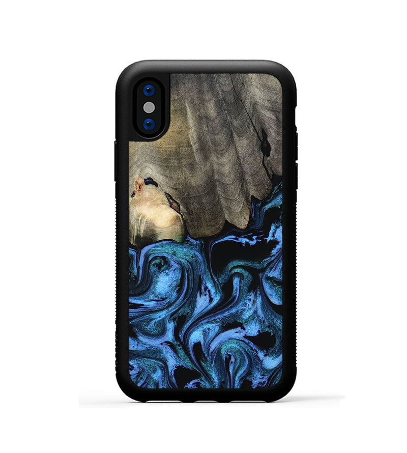 iPhone Xs Wood Phone Case - Kailyn (Blue, 801230)