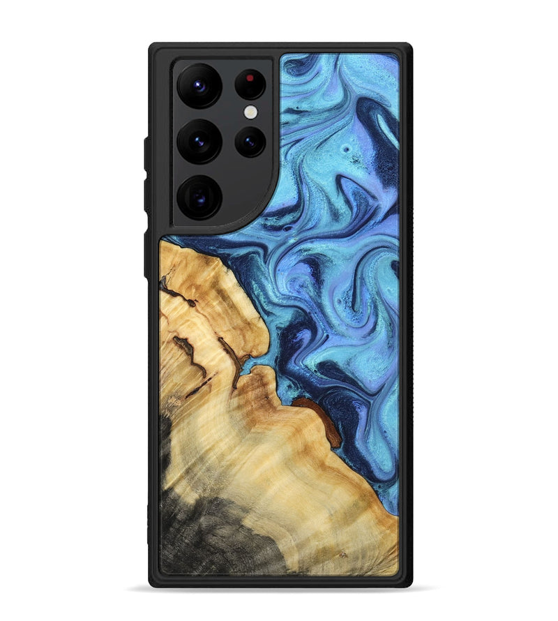 Galaxy S22 Ultra Wood Phone Case - Karrie (Blue, 801231)