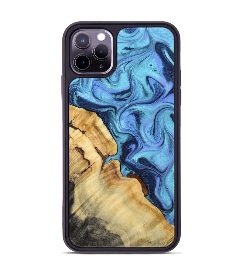 iPhone 11 Pro Max Wood Phone Case - Karrie (Blue, 801231)