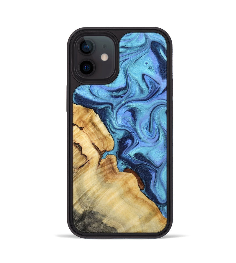 iPhone 12 Wood Phone Case - Karrie (Blue, 801231)