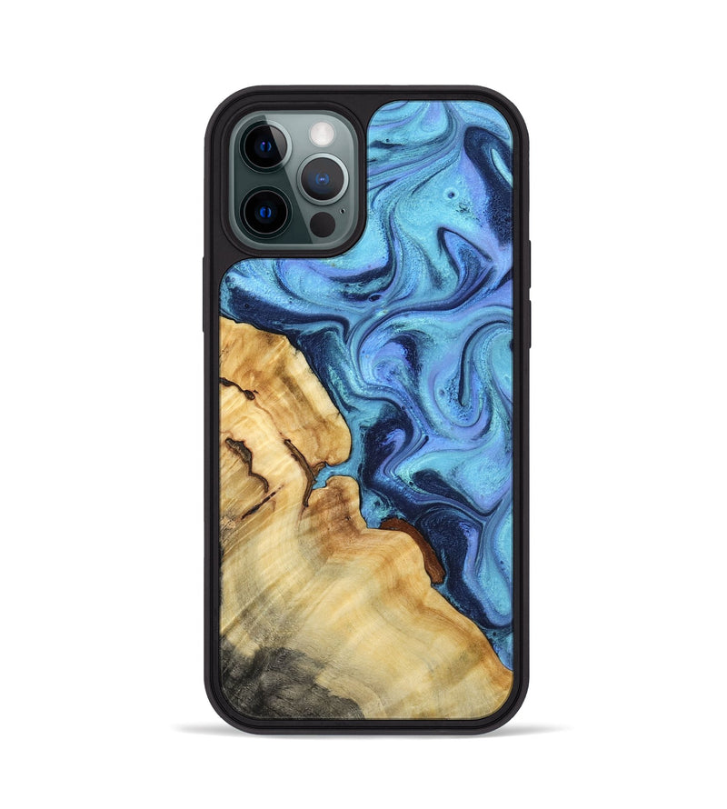 iPhone 12 Pro Wood Phone Case - Karrie (Blue, 801231)