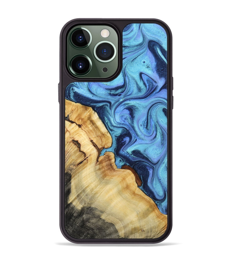 iPhone 13 Pro Max Wood Phone Case - Karrie (Blue, 801231)
