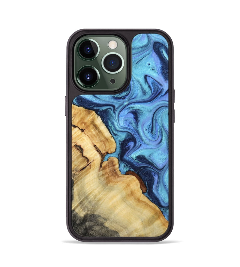 iPhone 13 Pro Wood Phone Case - Karrie (Blue, 801231)