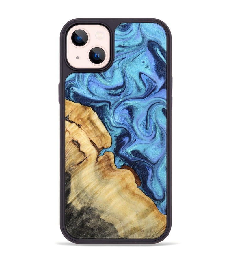 iPhone 14 Plus Wood Phone Case - Karrie (Blue, 801231)