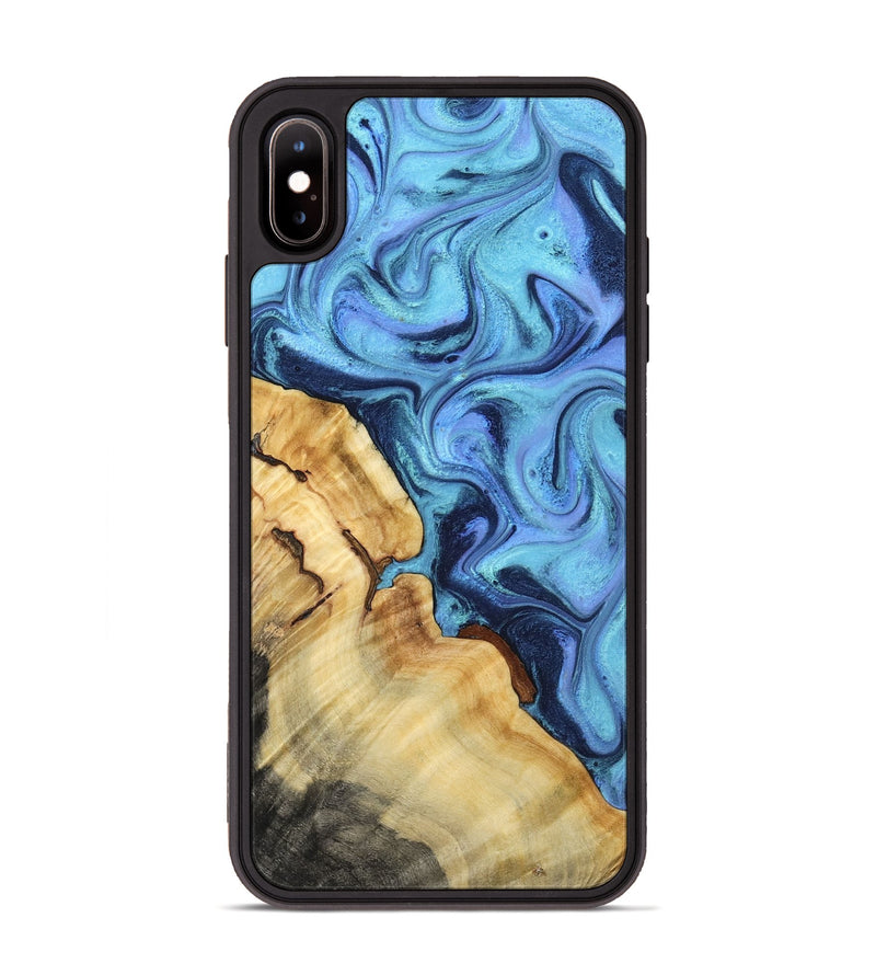 iPhone Xs Max Wood Phone Case - Karrie (Blue, 801231)