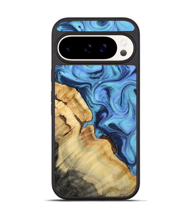 Pixel 9 Wood Phone Case - Karrie (Blue, 801231)
