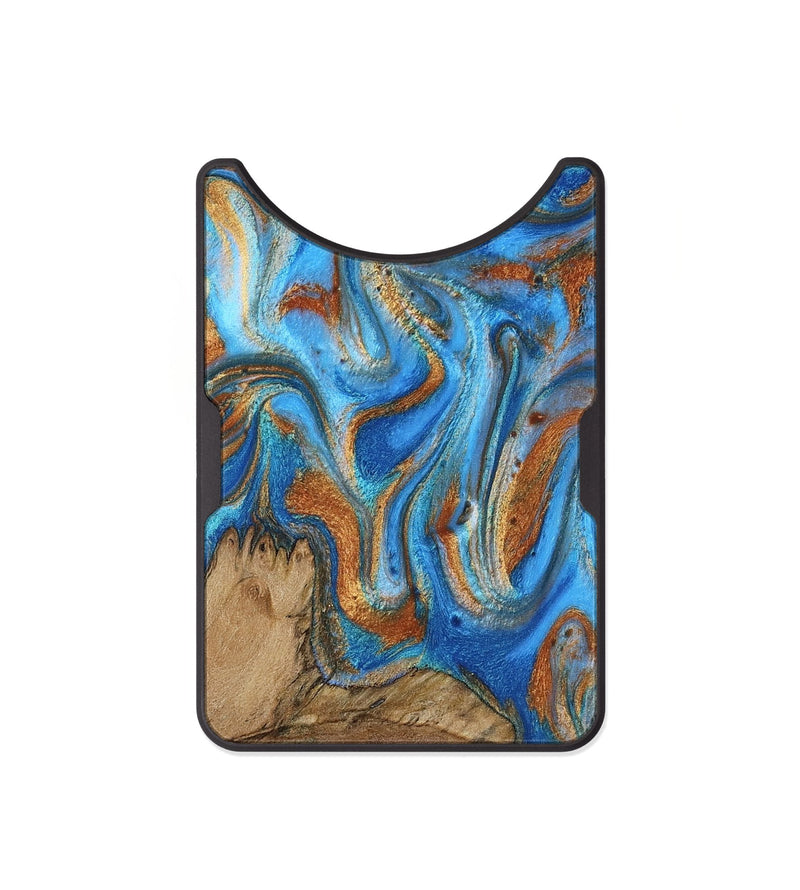 Alloy Wood Wallet - Jayde (Teal & Gold, 801313)