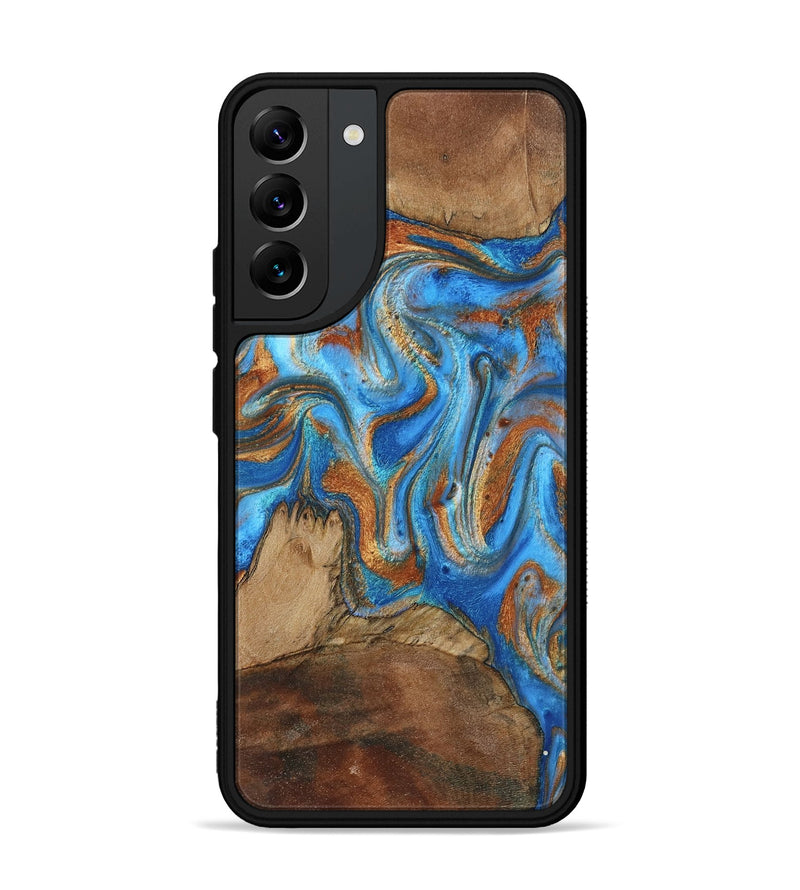 Galaxy S22 Plus Wood Phone Case - Jayde (Teal & Gold, 801313)