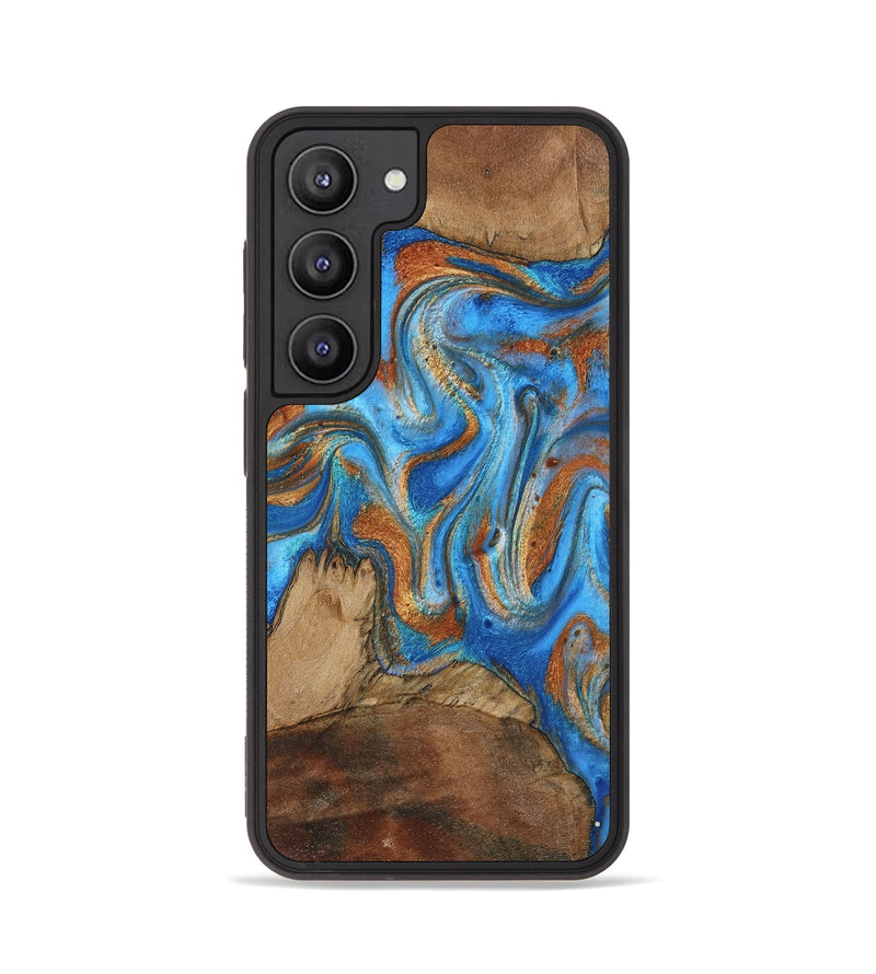 Galaxy S23 Wood Phone Case - Jayde (Teal & Gold, 801313)