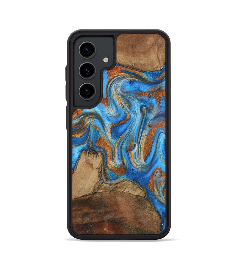 Galaxy S24 Wood Phone Case - Jayde (Teal & Gold, 801313)
