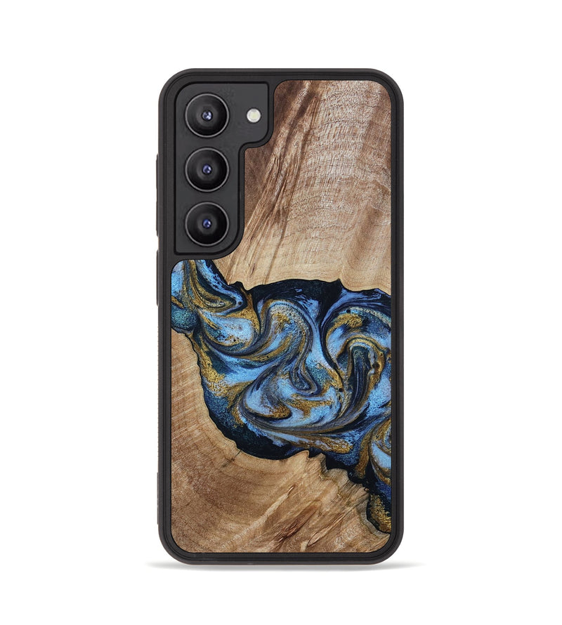 Galaxy S23 Wood Phone Case - Alene (Teal & Gold, 801314)