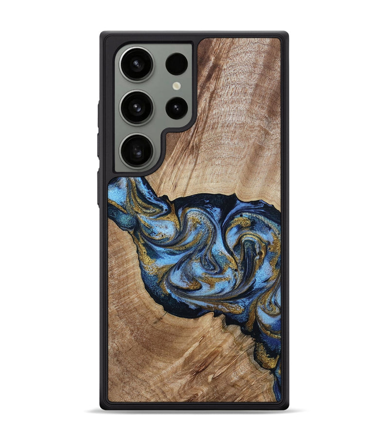 Galaxy S24 Ultra Wood Phone Case - Alene (Teal & Gold, 801314)