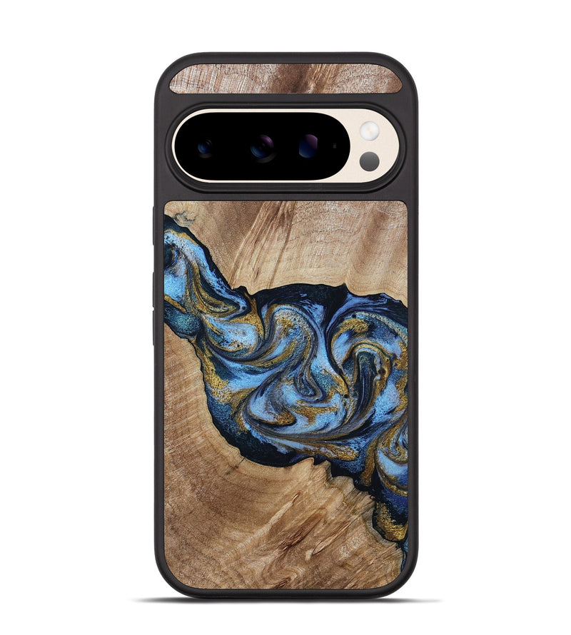 Pixel 10 Wood Phone Case - Alene (Teal & Gold, 801314)