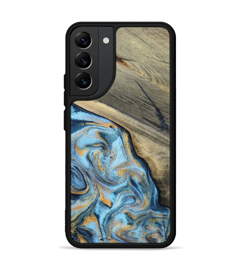 Galaxy S22 Plus Wood Phone Case - Leia (Teal & Gold, 801317)