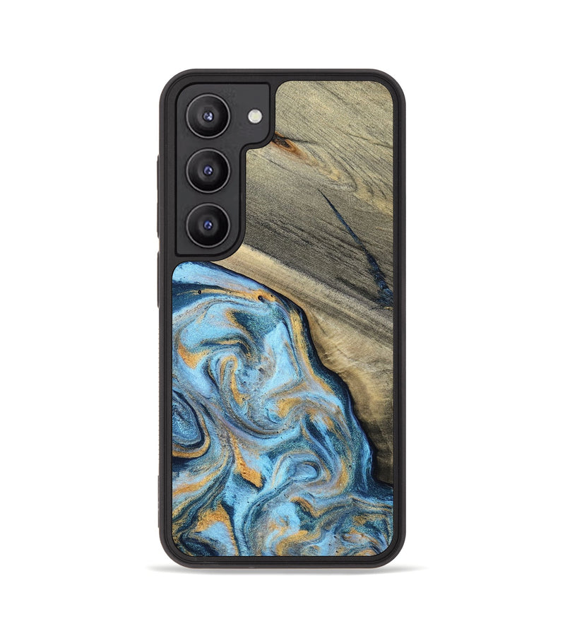 Galaxy S23 Wood Phone Case - Leia (Teal & Gold, 801317)