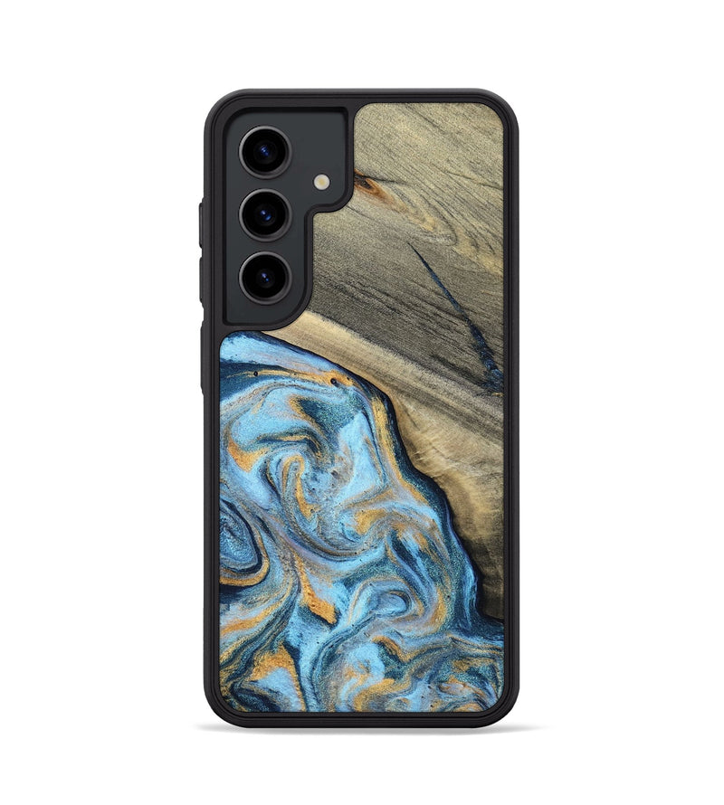 Galaxy S24 Wood Phone Case - Leia (Teal & Gold, 801317)